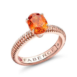 Faberge Colours of Love 18ct Rose Gold Spessartite Fluted Ring 845RG2840