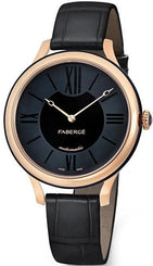 Faberge Watch Flirt 18ct Rose Gold Black Dial 1680