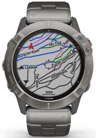 Garmin Watch Fenix 6X Pro Solar Titanium With Titanium Band D