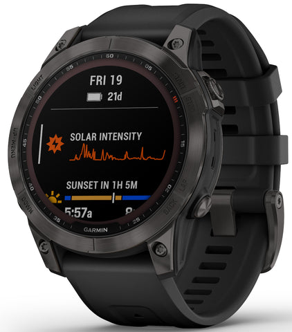 Garmin Watch Fenix 7 Sapphire Solar Carbon Gray DLC Titanium 010-02540-21