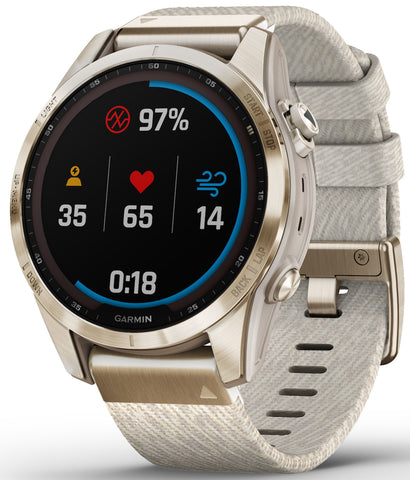 Garmin Watch Fenix 7S Sapphire Solar Cream Gold Titanium 010-02539-39