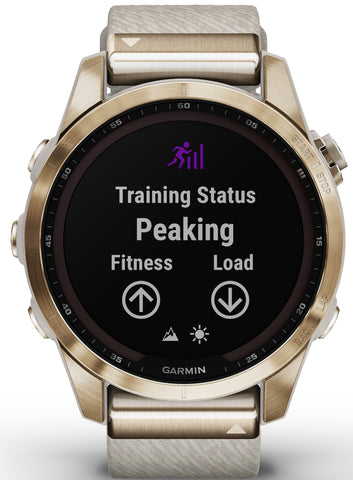 Garmin Watch Fenix 7S Sapphire Solar Cream Gold Titanium