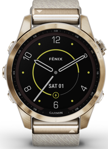 Garmin Watch Fenix 7S Sapphire Solar Cream Gold Titanium