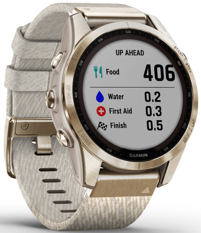 Garmin Watch Fenix 7S Sapphire Solar Cream Gold Titanium