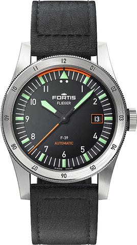 Fortis Watch Flieger F-39 Automatic On Aviator Strap F.422.0006