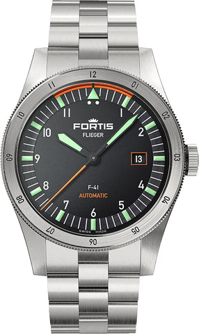 Fortis Watch Flieger F-41 Automatic On Block Bracelet F.422.0008