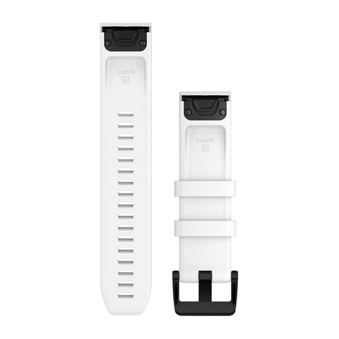 Garmin Strap QuickFit 22 White With Black Stainless Steel Hardware