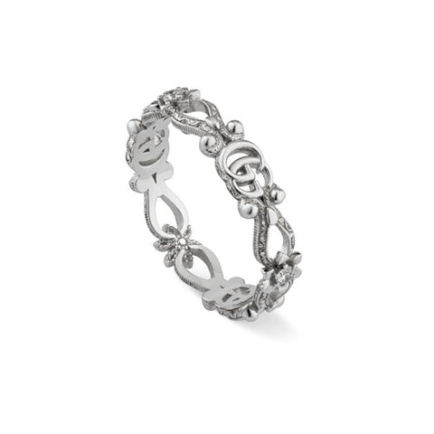 Gucci Flora 18ct White Gold Diamond Ring YBC629827002