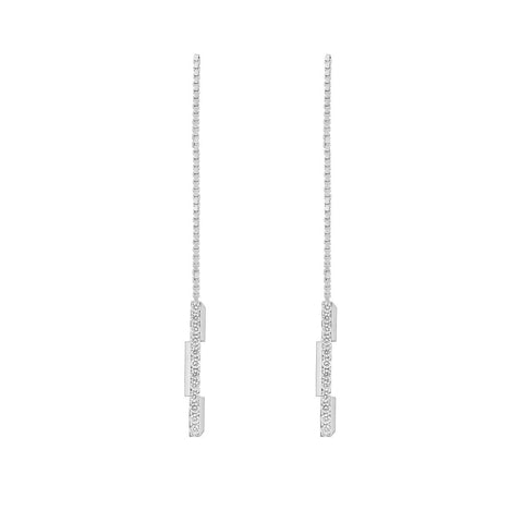 Gucci Link to Love 18ct White Gold Diamond Chain Earrings YBD662139001