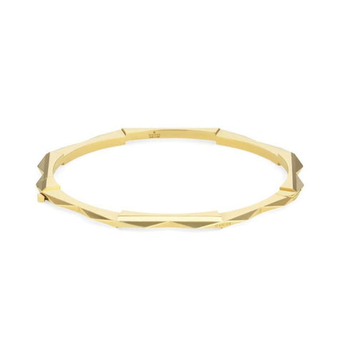 Gucci Link to Love 18ct Yellow Gold Studded 4mm Bangle YBA662253001