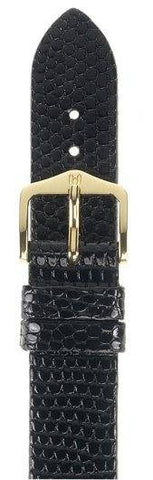 Hirsch Strap Lizard Black Large 18mm