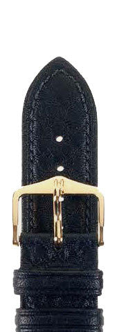 Hirsch Strap Camelgrain Black Medium 14mm