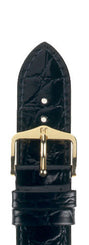 Hirsch Strap Crocograin Black Medium 18mm 