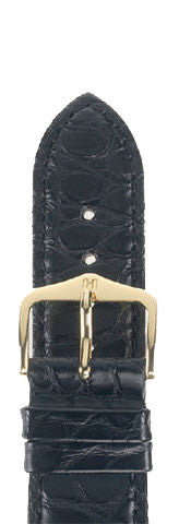 Hirsch Strap Genuine Alligator Black Large 20mm