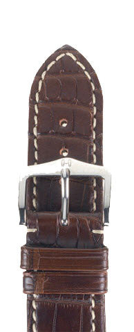 Hirsch Strap Viscount Alligator Brown Large 22mm