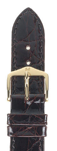 Hirsch Strap Genuine Croco Brown Large 18mm