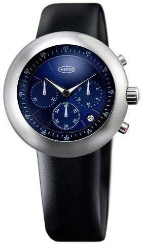 Ikepod Watch Chronopod Blue Suede C006-SI-LB
