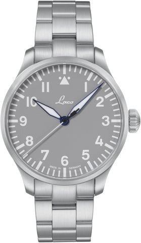 Laco Watch Flieger Basic Augsburg Grau 42 Bracelet 862158.MB