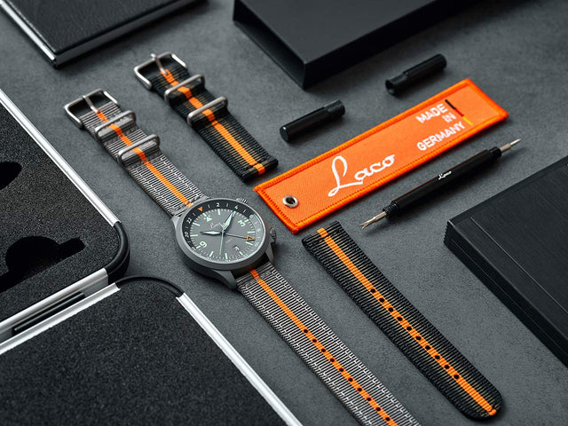 Laco Watch Pilot Frankfurt GMT Grau