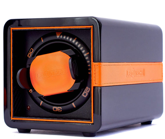 Leanschi Watch Winder Single Lacquered Wood PU Leather WS01-BLAK