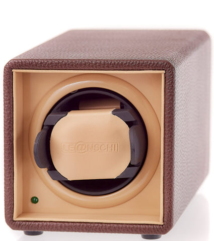 Leanschi Watch Winder Single PU Leather WS01-CHOC