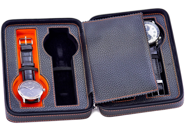 Leanschi Watch Case Black And Orange WPO4-BLAK