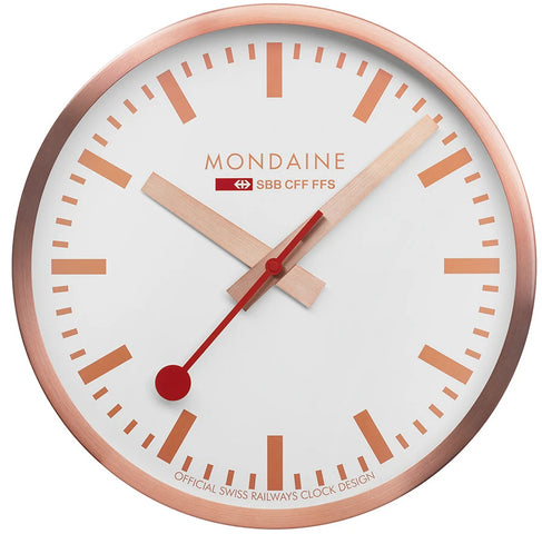 Mondaine Clock Wall Kitchen Copper A990.CLOCK.18SBK