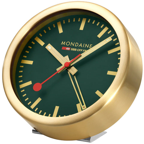 Mondaine Clock Alarm Forest Green