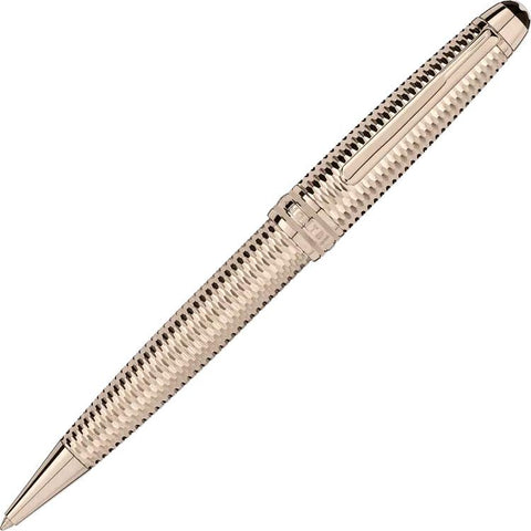 Montblanc Writing Instrument Meisterstuck Geometry Solitaire Champagne Gold Midsize Ballpoint Pen 132134