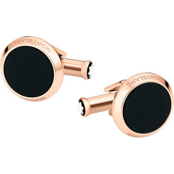 Montblanc Cufflinks Meisterstuck Rose Gold PVD Onyx 116663