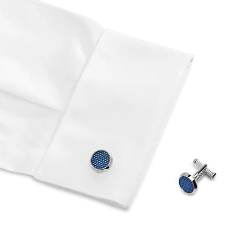 Montblanc Cufflinks Meisterstuck Blue Hexagon Inlay