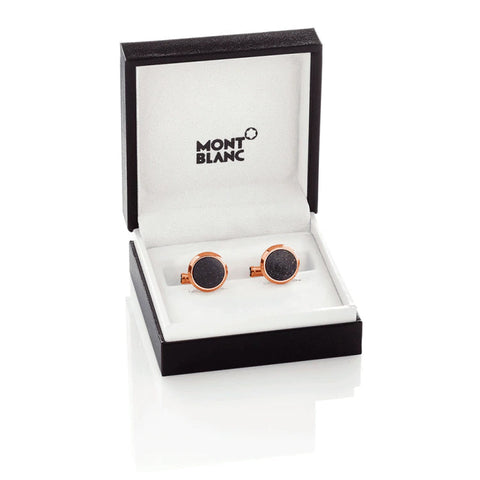 Montblanc Cufflinks Meisterstuck Rose Gold Blue Goldstone Inlay