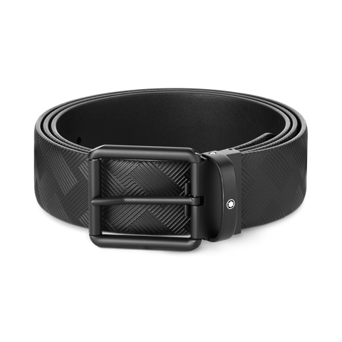 Montblanc Printed Black/Plain Black 35 mm Reversible Leather Belt 131183