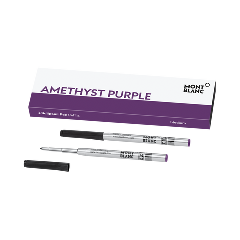 Montblanc Writing Accessories 2 Ballpoint Pen Refills Medium Amethyst Purple 128218.