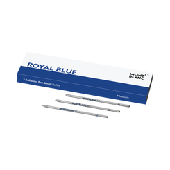 Montblanc Writing Accessories 3 Ballpoint Pen Refills Small Royal Blue 128223.