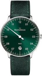 MeisterSinger Watch Neo Suede Sunburst Green NE909N Green Suede