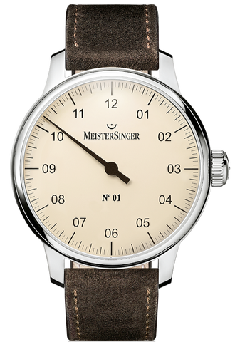MeisterSinger Watch N. 01 Mens Suede Dark Brown AM3303