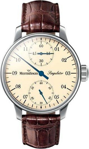 MeisterSinger Watch Singulator SIM103 Croco Print Brown