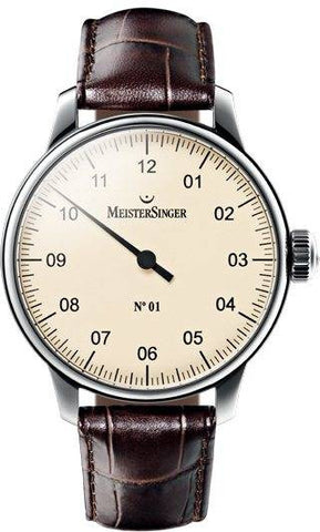 MeisterSinger Watch N. 01 AM3303 Croco Print Dark Brown