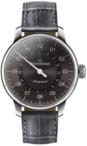 MeisterSinger Watch Perigraph AM1007 Croco Print Black