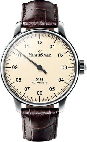 MeisterSinger Watch N. 03 AM903 Croco Print Dark Brown
