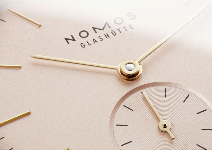 Nomos Glashutte Orion Rose Sapphire Crystal Watch