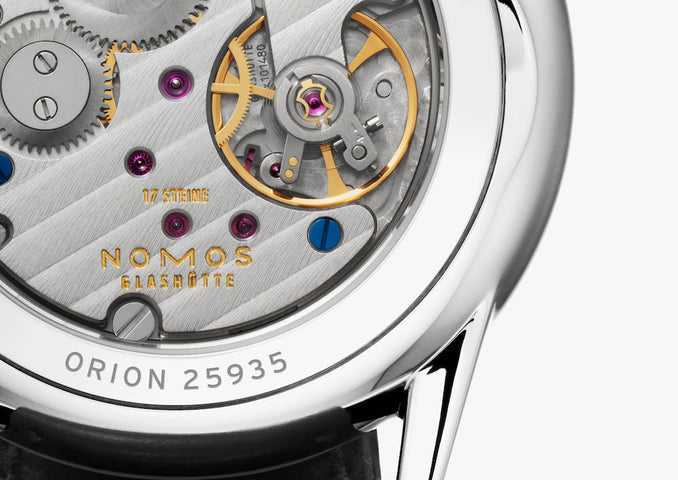 Nomos Glashutte Orion Rose Sapphire Crystal Watch