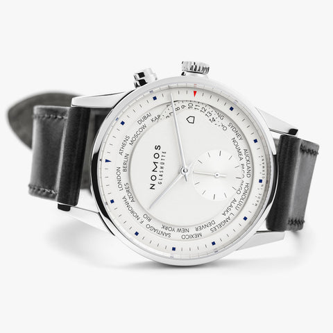 Nomos Glashutte Zurich Weltzeit Sapphire Crystal Watch