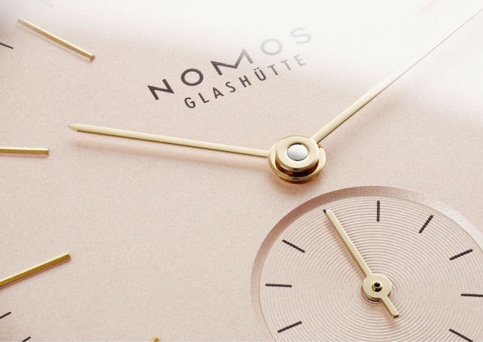 Nomos Glashutte Orion 33 Rose Sapphire Crystal Watch