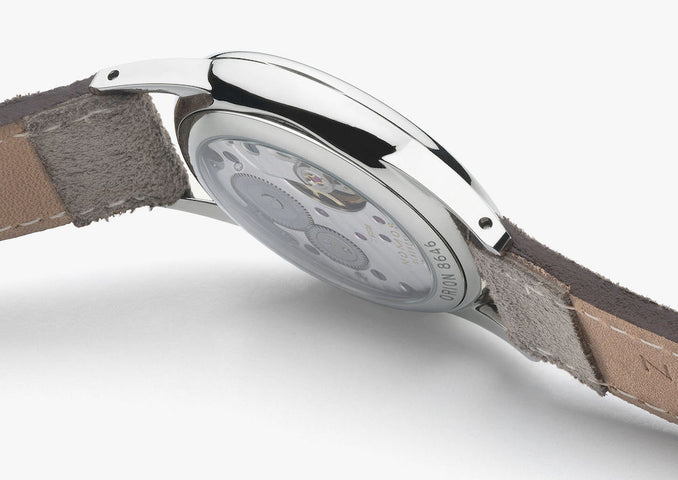 Nomos Glashutte Orion 33 Rose Sapphire Crystal Watch