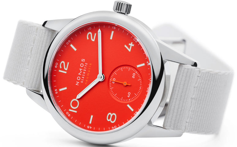 Nomos Glashutte Club Neomatik Signalrot Sapphire Crystal