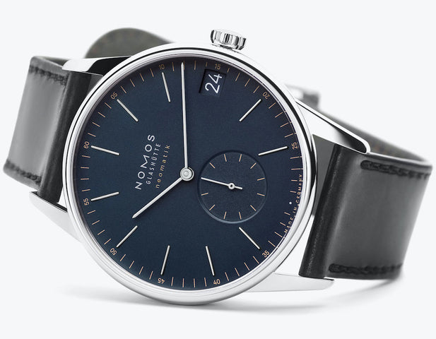 Nomos Glashutte Watch Orion Neomatik 41 Date Midnight Blue Sapphire Crystal