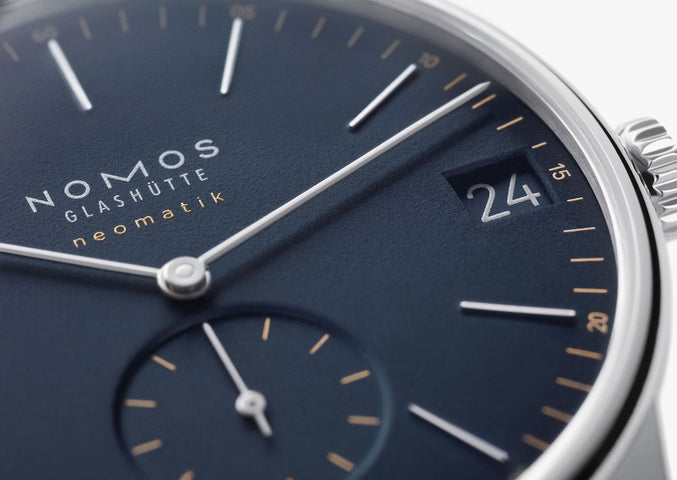 Nomos Glashutte Watch Orion Neomatik 41 Date Midnight Blue Sapphire Crystal