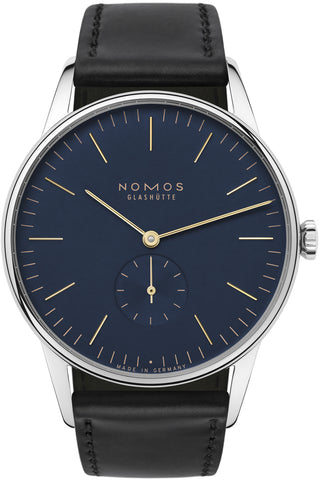 Nomos Glashutte Watch Orion 38 Midnight Blue Sapphire Crystal 389